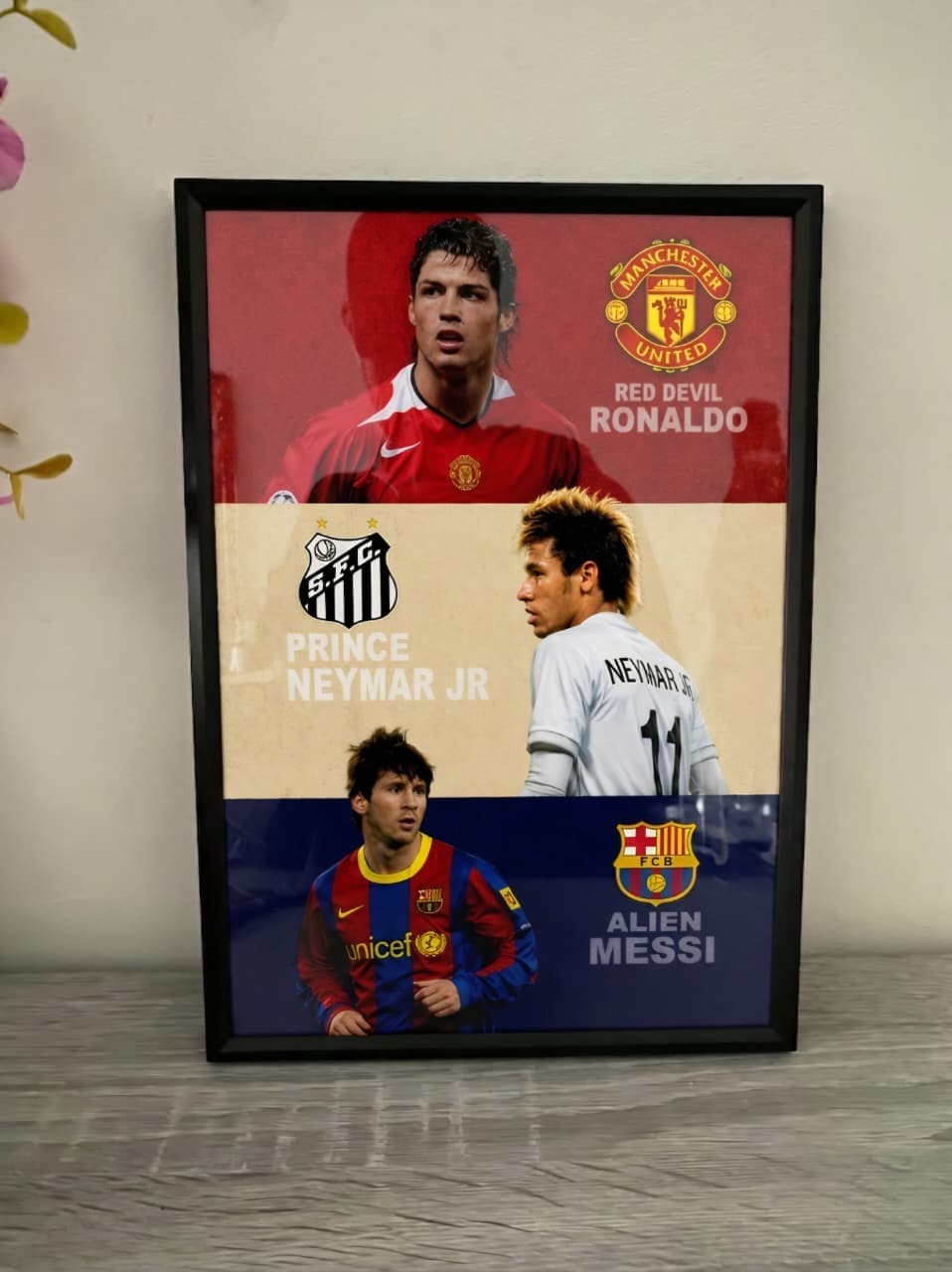 Ronaldo Neymar Messi Triptych